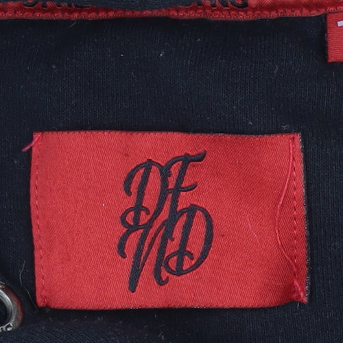 DFND Men's Black Full Zip Hoodie Size L with Logo