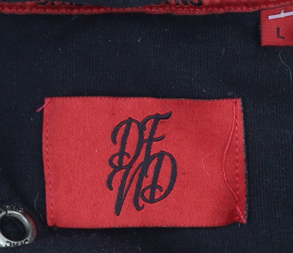 DFND Men's Black Full Zip Hoodie Size L with Logo