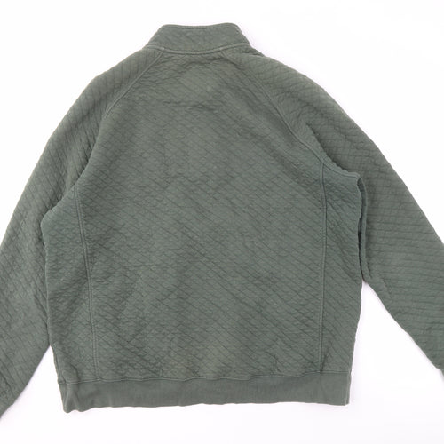 Lands' End Men's Green XL Henley Quilted Sweatshirt