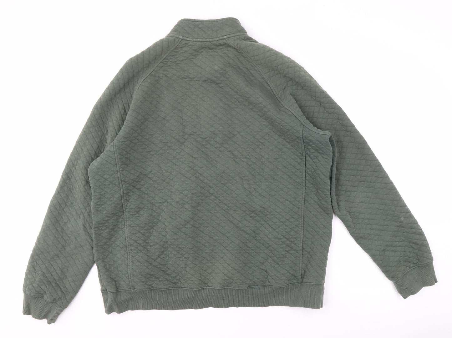 Lands' End Men's Green XL Henley Quilted Sweatshirt