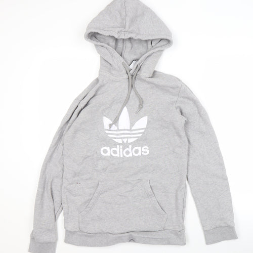 Adidas Men's Grey Pullover Hoodie - Size S