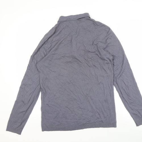 Reiss Men's Grey Long Sleeve Mock Neck Top - Size S
