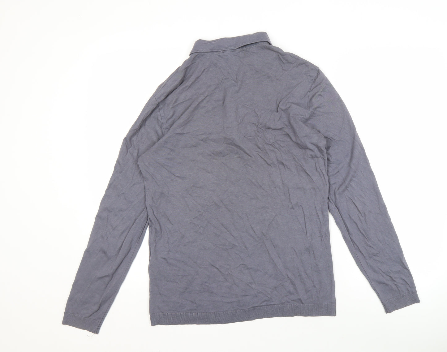 Reiss Men's Grey Long Sleeve Mock Neck Top - Size S