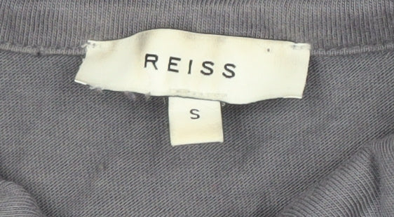 Reiss Men's Grey Long Sleeve Mock Neck Top - Size S