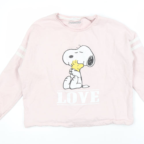 Marks and Spencer Girls Pink Graphic Cotton Sweatshirt, Size 12-13