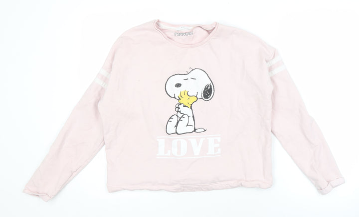 Marks and Spencer Girls Pink Graphic Cotton Sweatshirt, Size 12-13