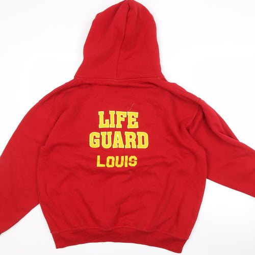 No Worries Red Hoodie, Unisex M, Pullover, Casual Style