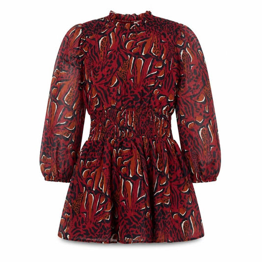Ted Baker Girls Animal Print Dress, Red, 8 Years
