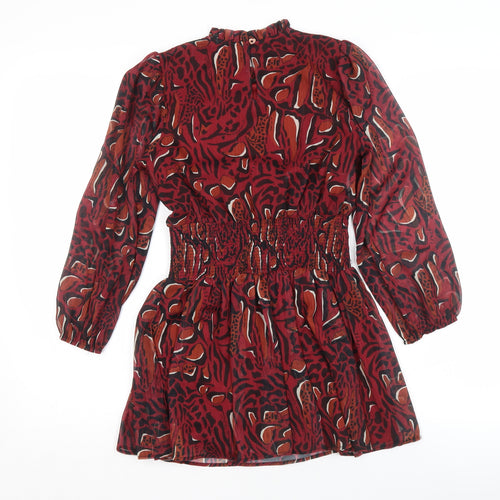 Ted Baker Girls Animal Print Dress, Red, 8 Years