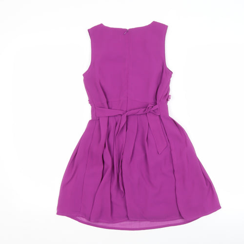 Yumi Girls Purple Sleeveless 9-10 Dress with Embroidery