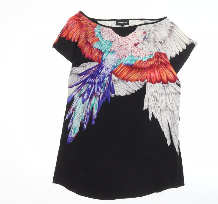 Warehouse Women's Multicoloured Silk Shift Dress Size 10