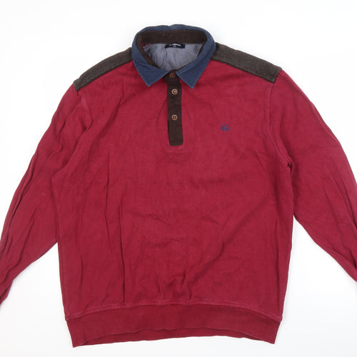 LC Waikiki Men's Red Henley Sweatshirt 2XL