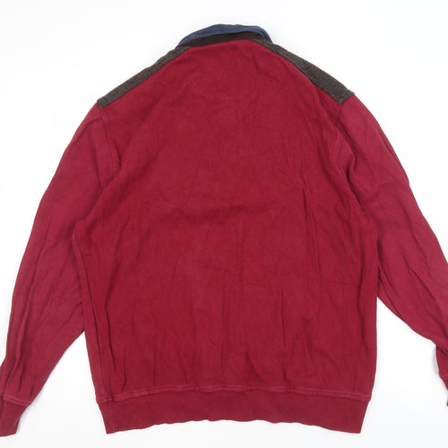 LC Waikiki Men's Red Henley Sweatshirt 2XL
