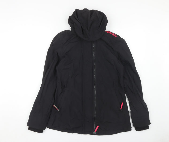 Superdry Women's Black Hooded Windbreaker Jacket M