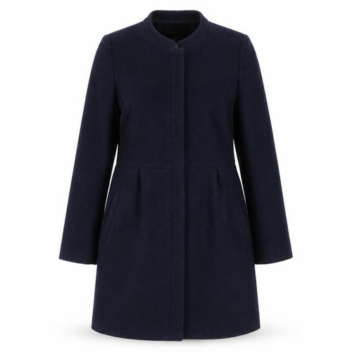 Mango Women's Blue Wool Blend Overcoat, Size S
