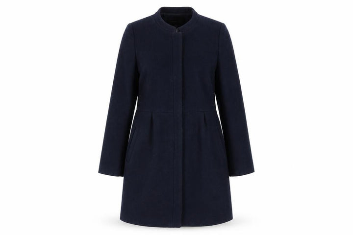Mango Women's Blue Wool Blend Overcoat, Size S