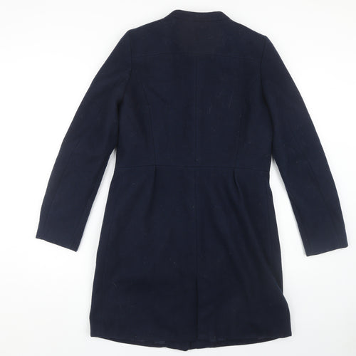 Mango Women's Blue Wool Blend Overcoat, Size S