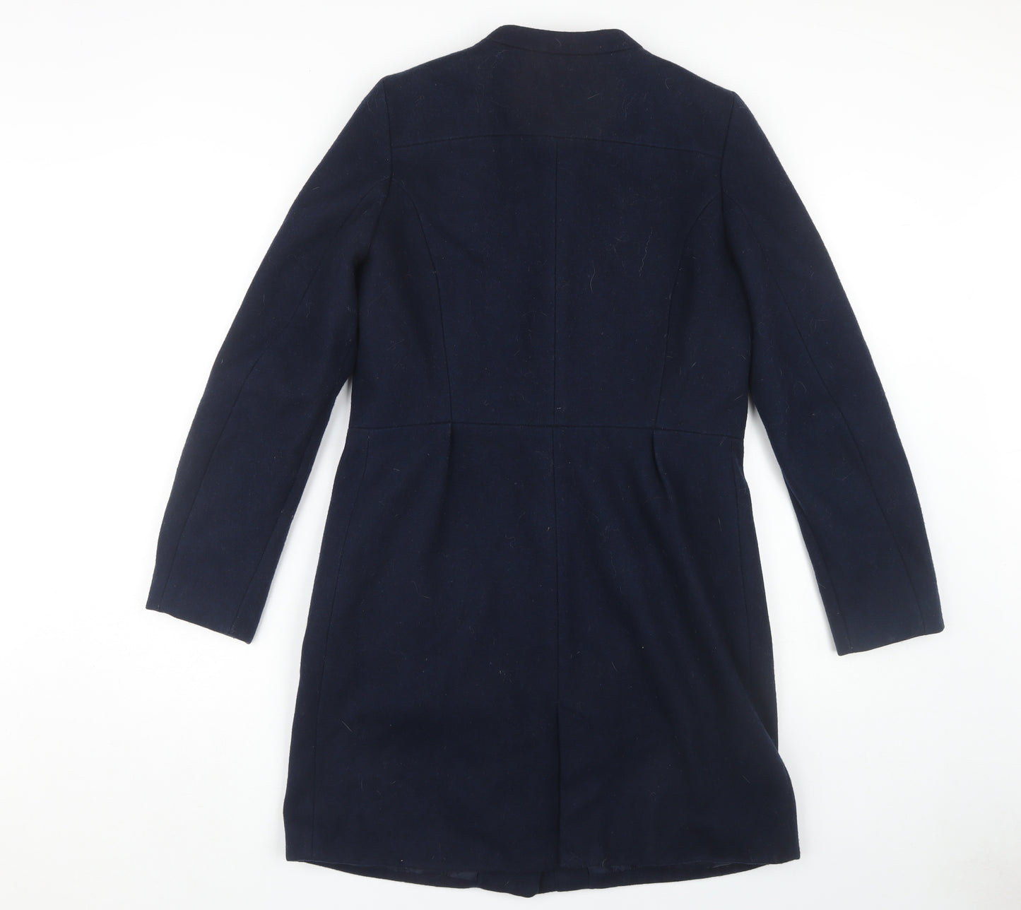 Mango Women's Blue Wool Blend Overcoat, Size S