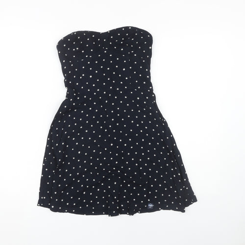 Superdry Women's Black Strapless Polka Dot Dress XS