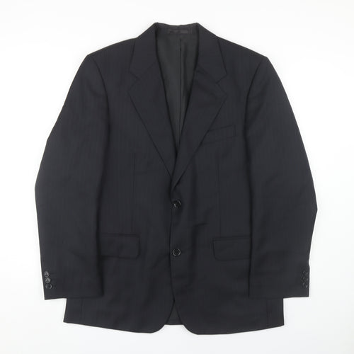 UTC Men's Black Striped Blazer - Size 38R Formal Jacket