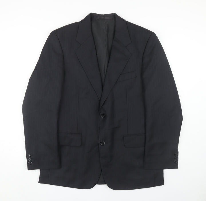 UTC Men's Black Striped Blazer - Size 38R Formal Jacket