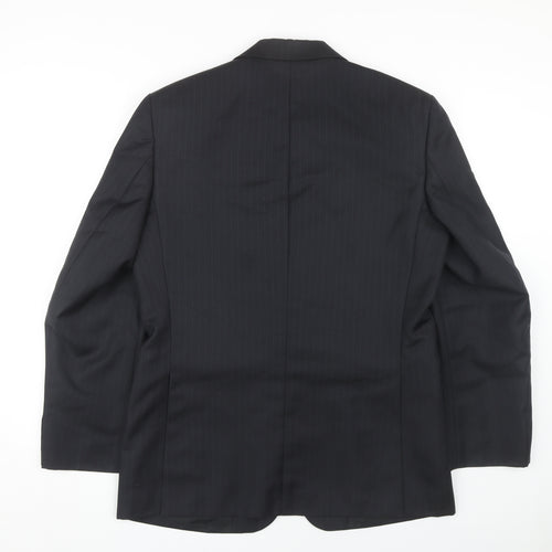 UTC Men's Black Striped Blazer - Size 38R Formal Jacket