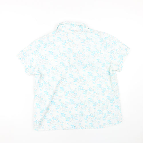 EWM Women's Blue Floral Button-Up Shirt Size 16