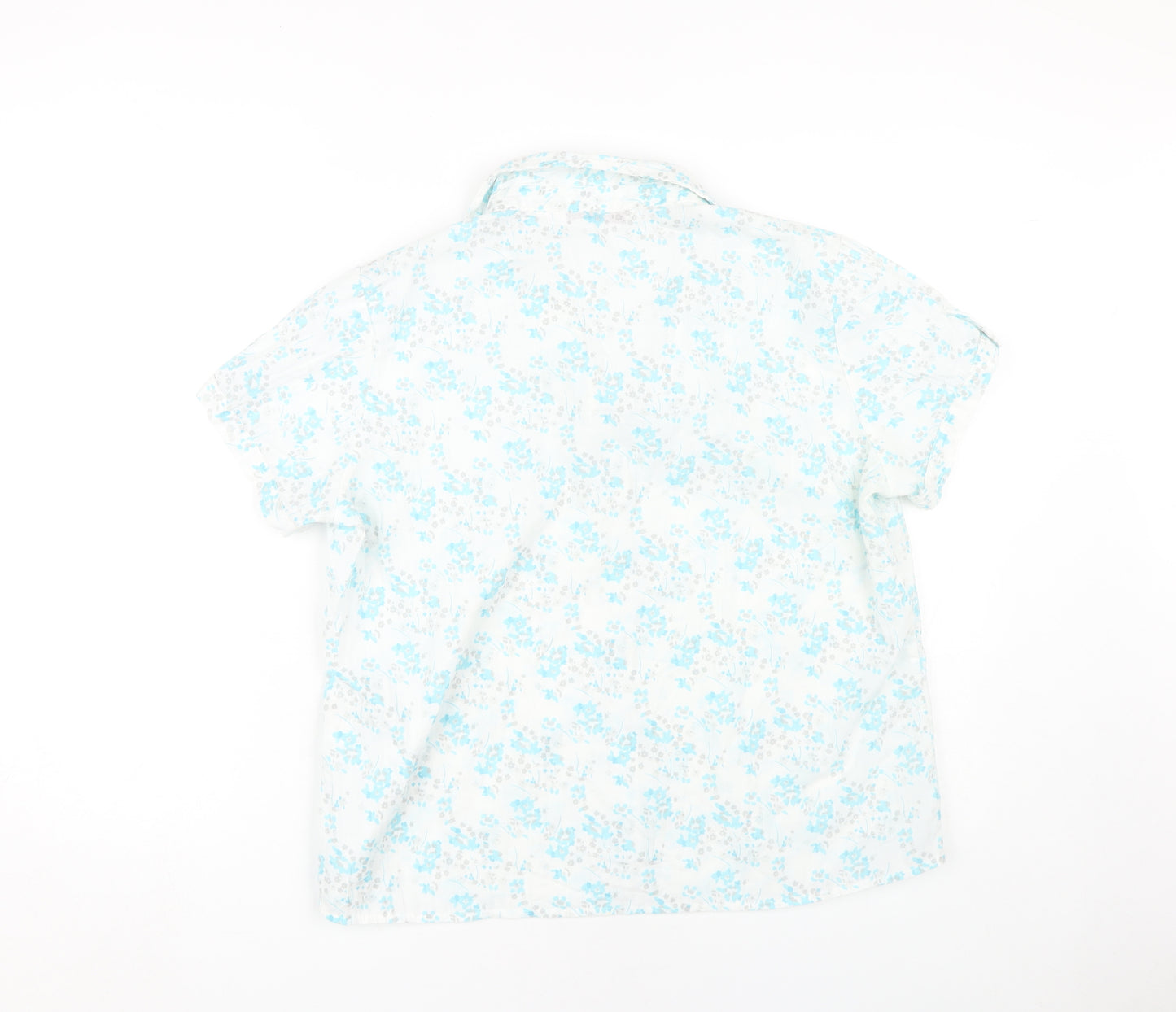 EWM Women's Blue Floral Button-Up Shirt Size 16