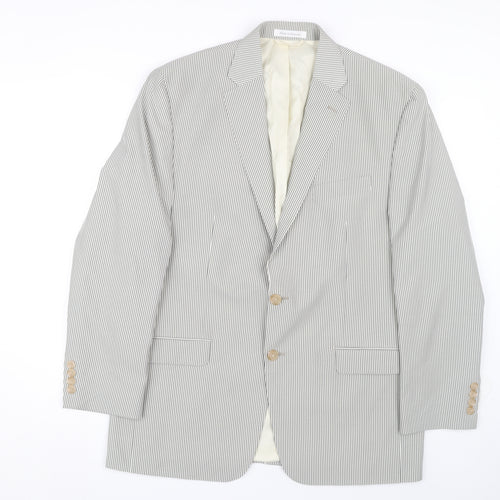 Lauren Ralph Lauren Men's Grey Striped Blazer, Size 42R