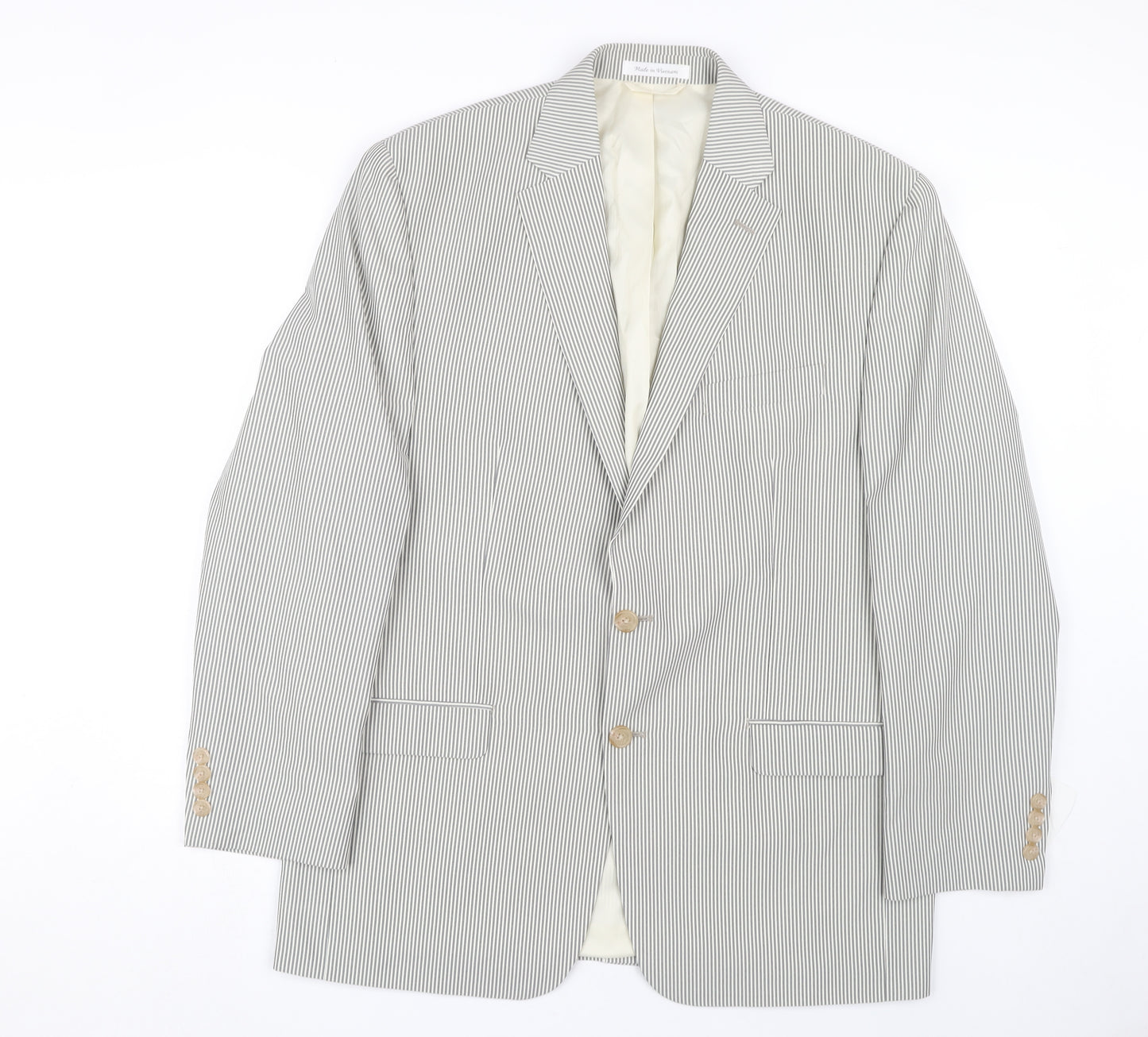 Lauren Ralph Lauren Men's Grey Striped Blazer, Size 42R