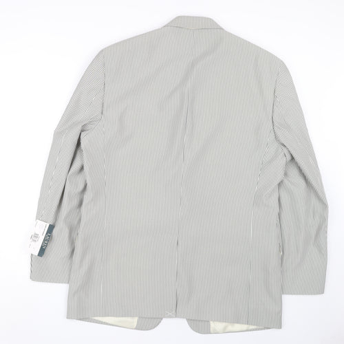 Lauren Ralph Lauren Men's Grey Striped Blazer, Size 42R