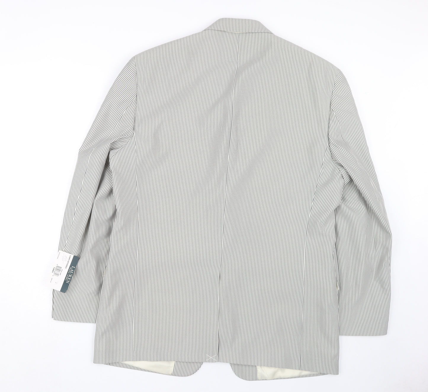Lauren Ralph Lauren Men's Grey Striped Blazer, Size 42R