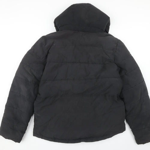 GAP Men's Black Puffer Jacket L Hooded Casual