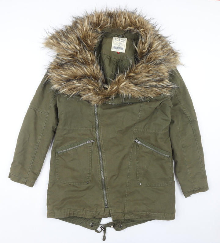 SoulCal & Co Women's Green Parka Jacket Size 10
