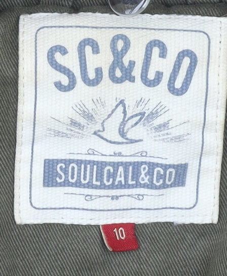 SoulCal & Co Women's Green Parka Jacket Size 10