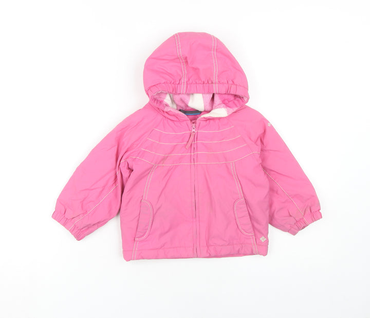 Columbia Girls Pink Puffer Jacket, Size 2 Years, Hooded