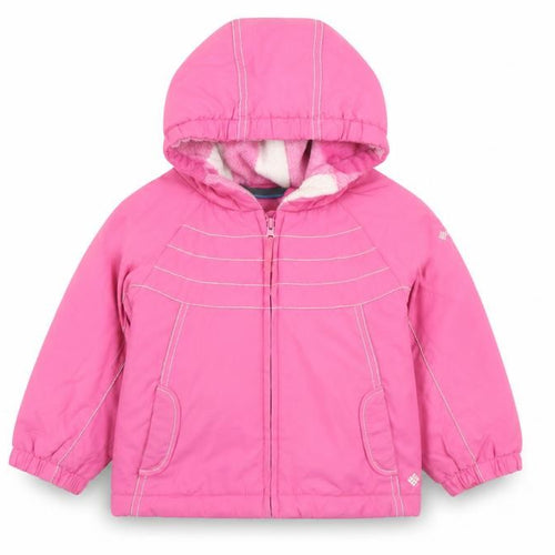 Columbia Girls Pink Puffer Jacket, Size 2 Years, Hooded