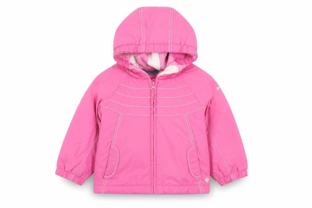 Columbia Girls Pink Puffer Jacket, Size 2 Years, Hooded