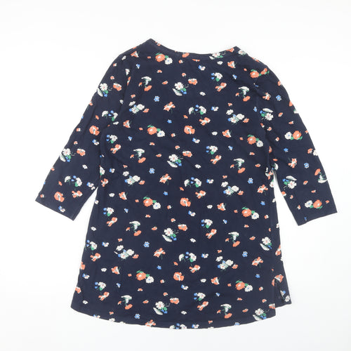 Fat Face Women's Blue Floral Tunic V-Neck Top Size 14