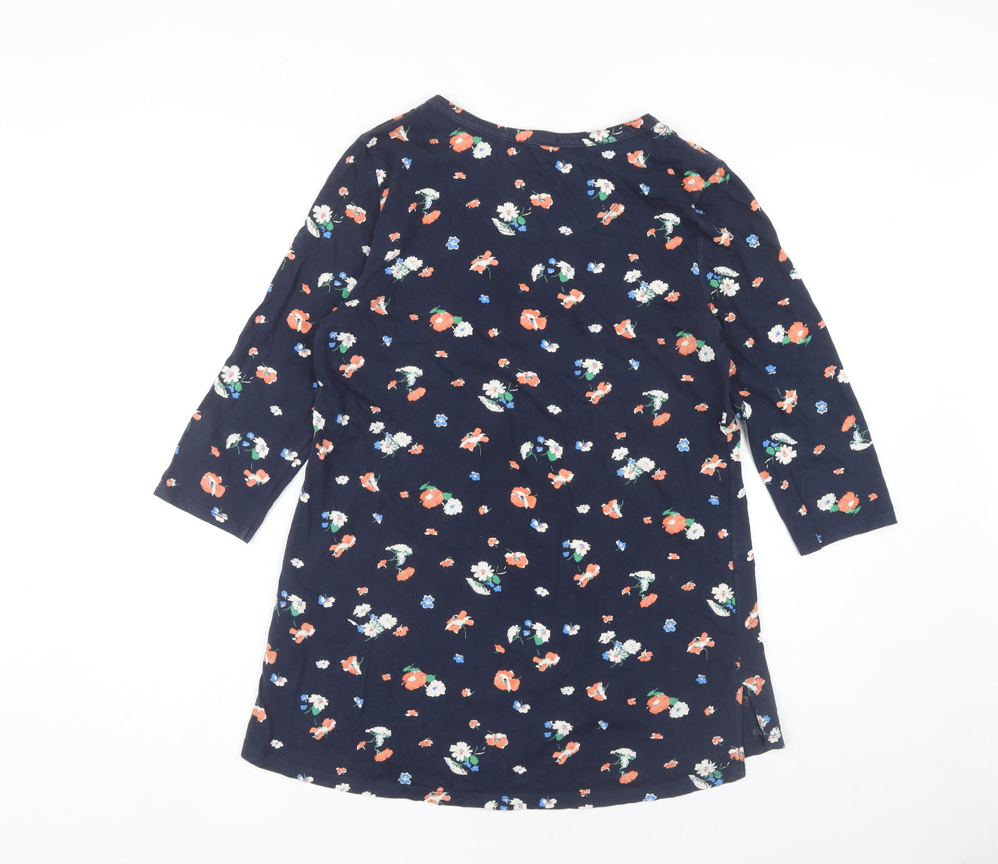 Fat Face Women's Blue Floral Tunic V-Neck Top Size 14