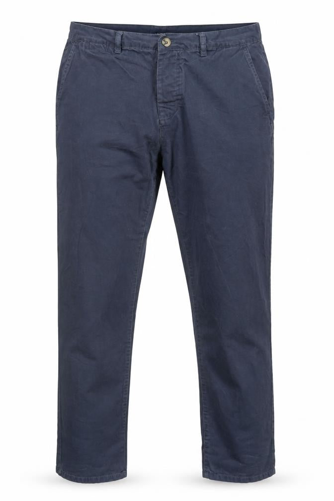 Front view of Kangol Men's Blue Chino Trousers, size 40