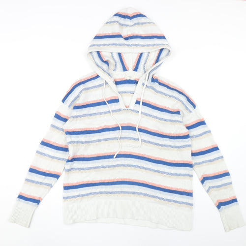 Fat Face Women's Multicoloured V-Neck Hoodie Size 16