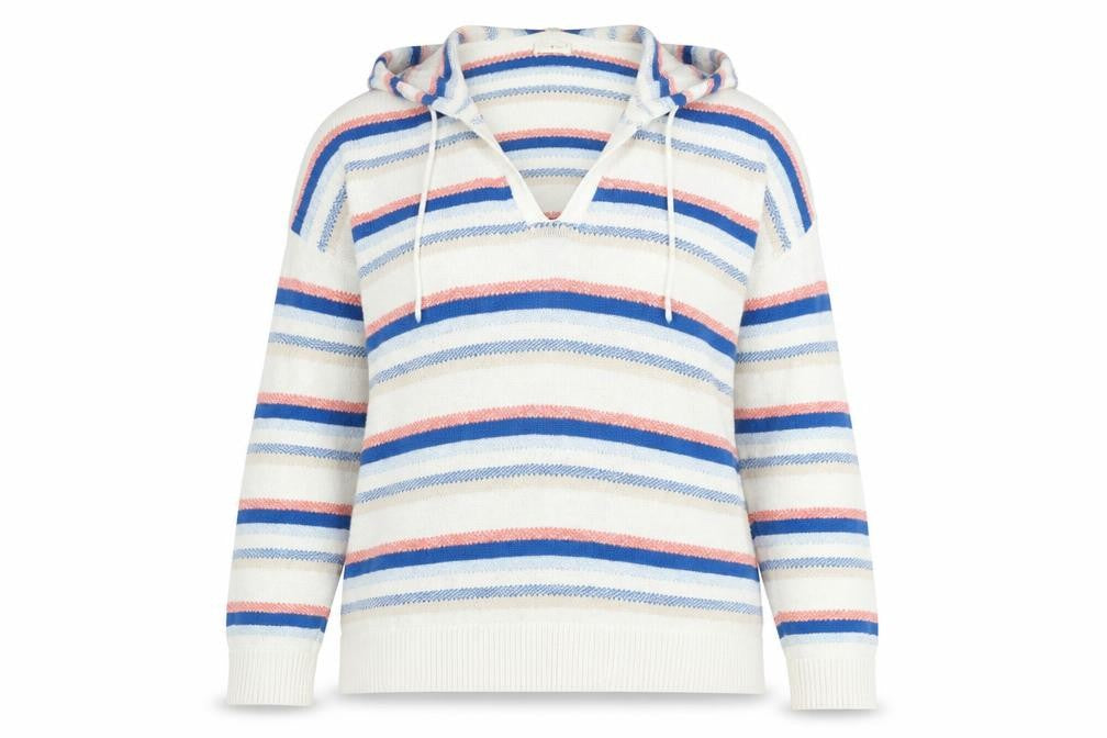 Front view of FatFace Women's Multicoloured V-Neck Hoodie, size 16