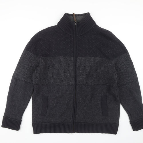 Mantaray Men's L Black Full Zip High Neck Jumper