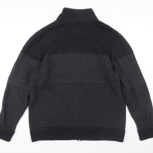 Mantaray Men's L Black Full Zip High Neck Jumper