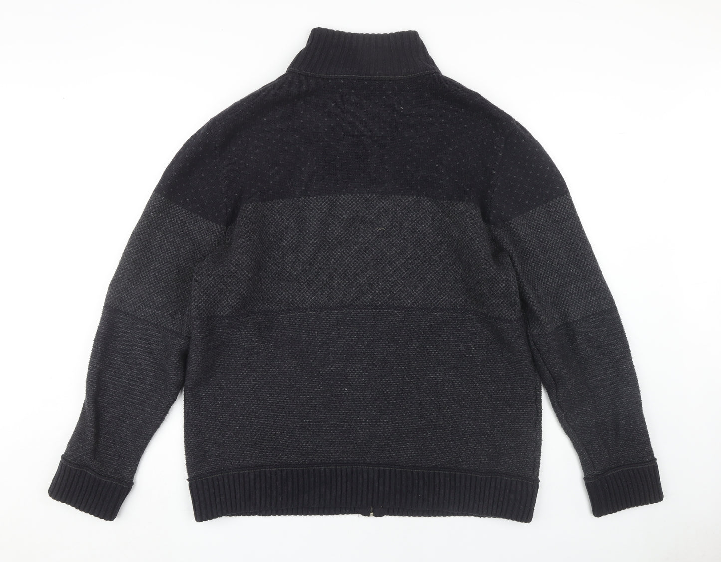 Mantaray Men's L Black Full Zip High Neck Jumper