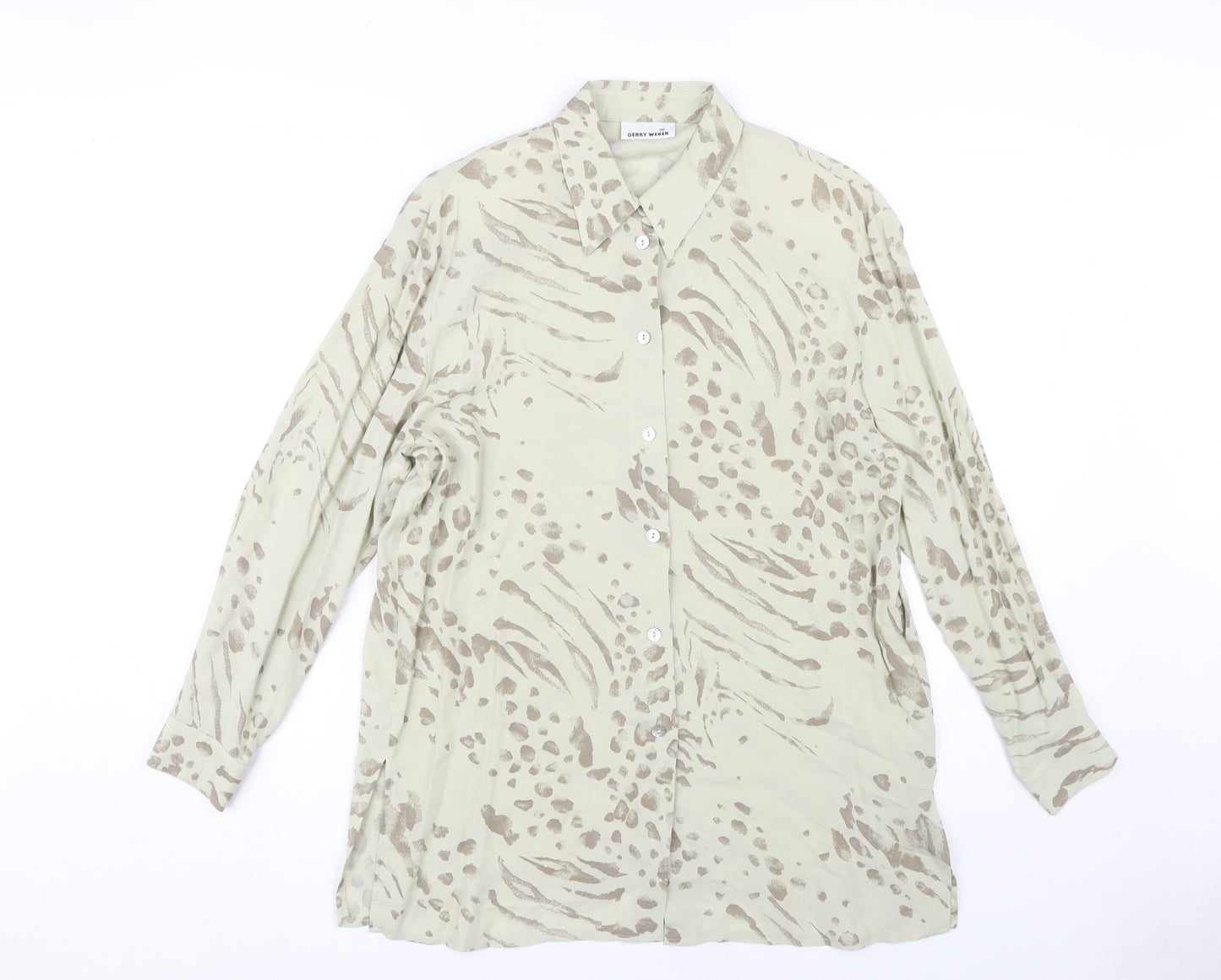 Gerry Weber Women's Beige Animal Print Button-Up Shirt