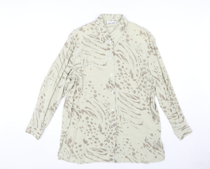 Gerry Weber Women's Beige Animal Print Button-Up Shirt