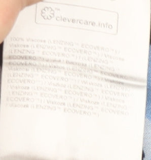 ICHI Women's Blue Animal Print Blouse Size M