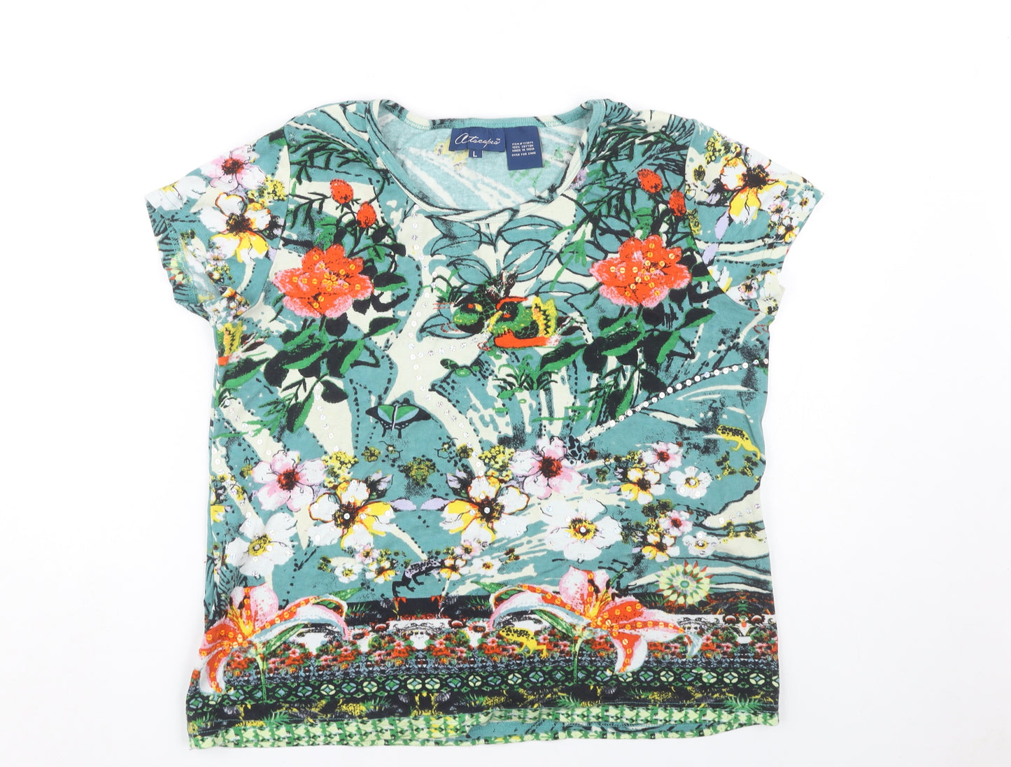 Artscapes Women's Multicoloured Floral T-Shirt L